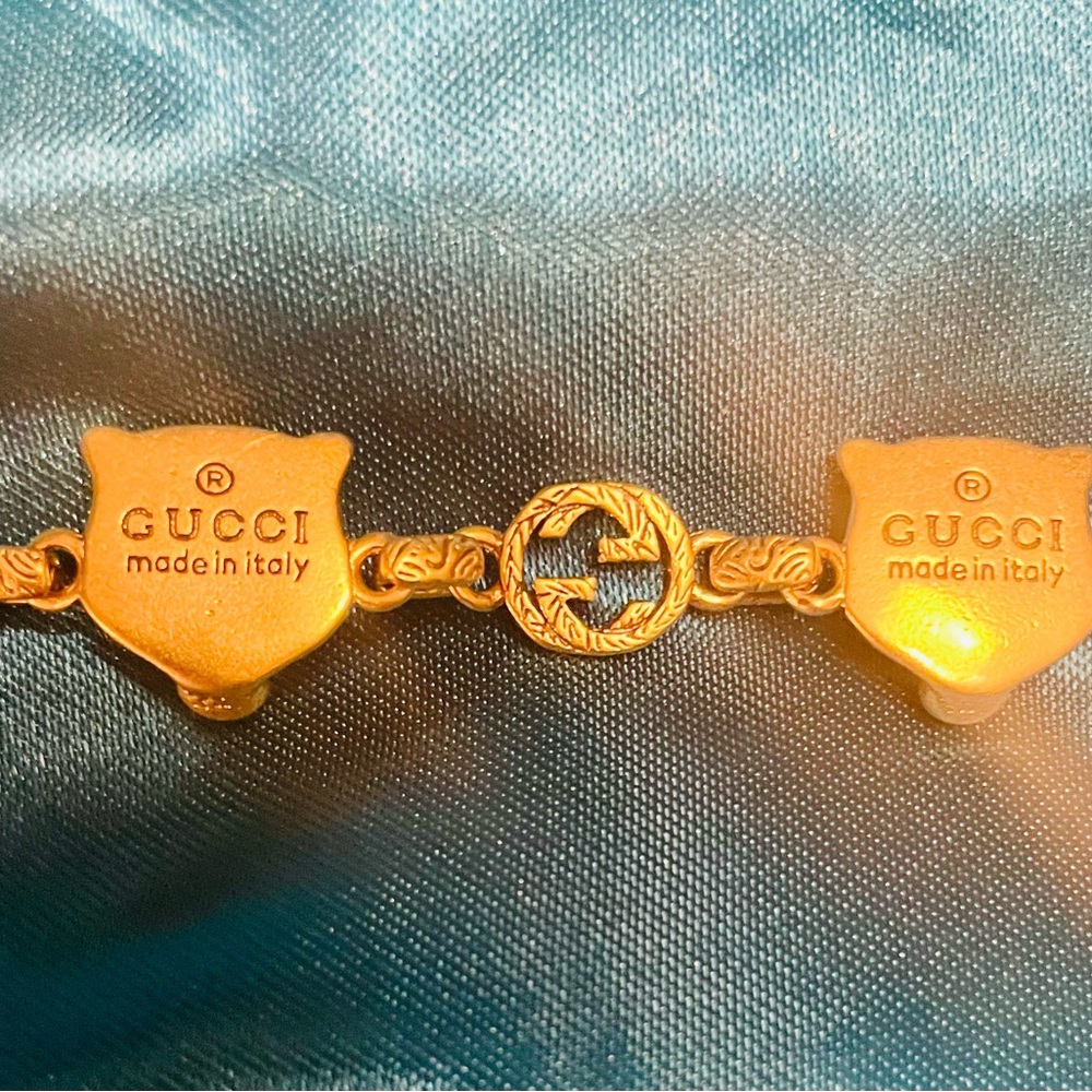 COPY Stunning Authentic Gucci GG Angry Cat bracelet - Picture 8 of 8